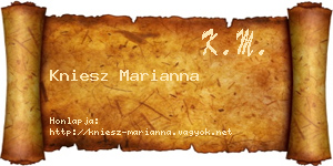 Kniesz Marianna névjegykártya